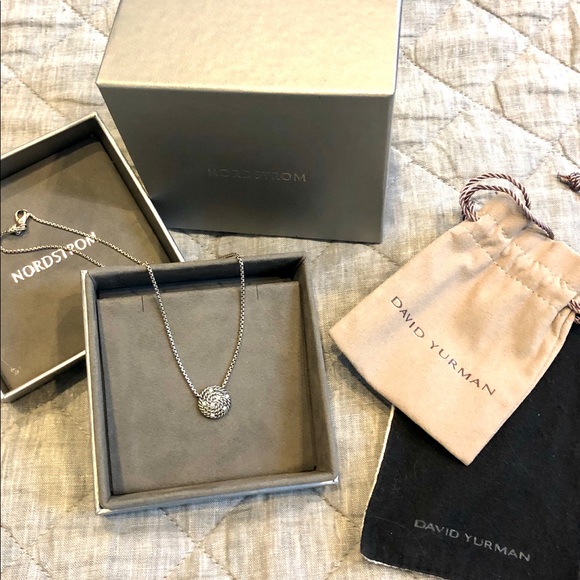 Sold David Yurman cable coil pendant w/diamonds - Picture 2 of 8